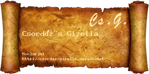 Csordás Gizella névjegykártya